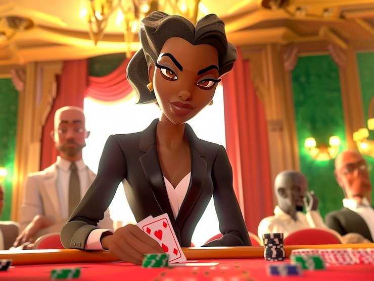Roda roulette dealer langsung dengan bola di atas kain hijau meja